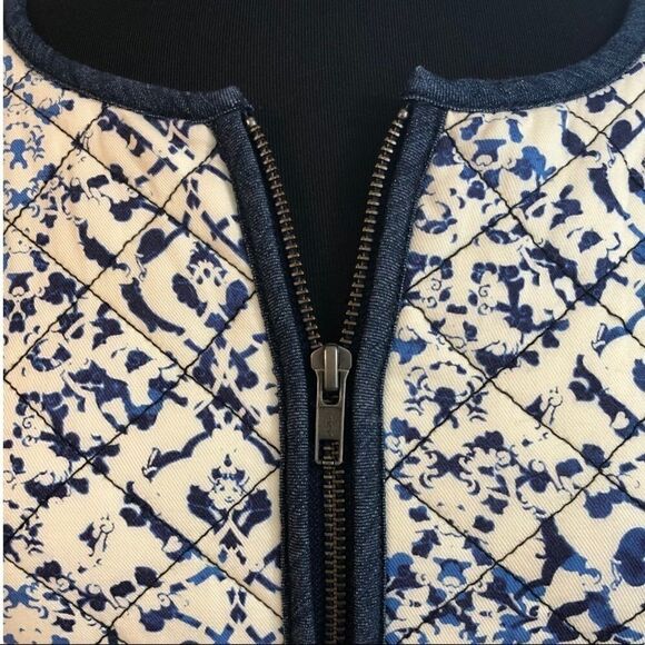 hinge Quilted Blue Patterned Blazer Size XS - Picture 6 of 14